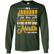 I Am A January Woman Fire In My Soul And Mouth Tshirt