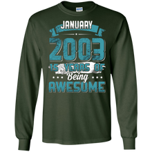 January 2003 Birthday 15 Years Of Being Awesome T-Shirt