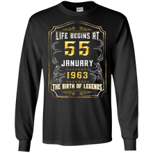 Life Begins at 55 January 1963 Birth of Legends Tee Shirt
