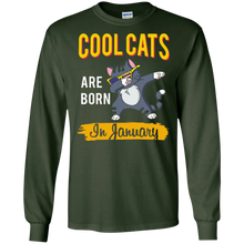 Cool Cats Are Born In January Kids Bday Dab Cat Shirt