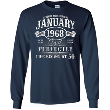 January 1968 T-Shirt. Life Begins At 50. Made in 1968