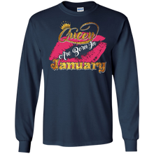 Queens Are Born In January Birthday T-Shirt for Black Women
