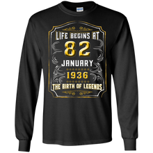 Life Begins at 82 January 1936 Birth of Legends Tee Shirt