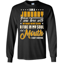 I Am A January Woman Fire In My Soul And Mouth Tshirt
