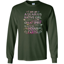 I Am A Aquarius Native Girl T-shirt February Indies Girl