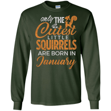Squirrel January Birthday Gift T-Shirt Squirrels Gift Tee