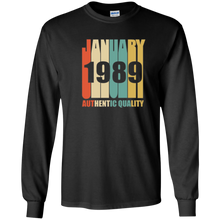 Retro January 1989 T-Shirt Vintage 29th Birthday Gift Shirt