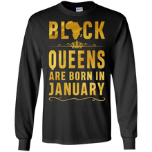 Black Queens Are Born In January Birthday T-Shirt for Women