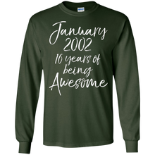 January 2002 16 Years of Being Awesome Shirt Birthday Tee