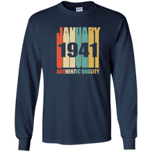 Retro January 1941 T-Shirt Vintage 77th Birthday Gift Shirt