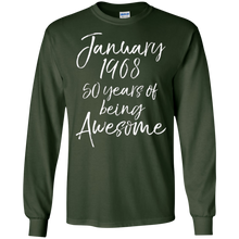 January 1968 50 Years of Being Awesome Shirt Birthday Tee