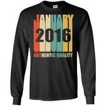 Retro January 2016 T-Shirt Vintage 2nd Birthday Gift Shirt